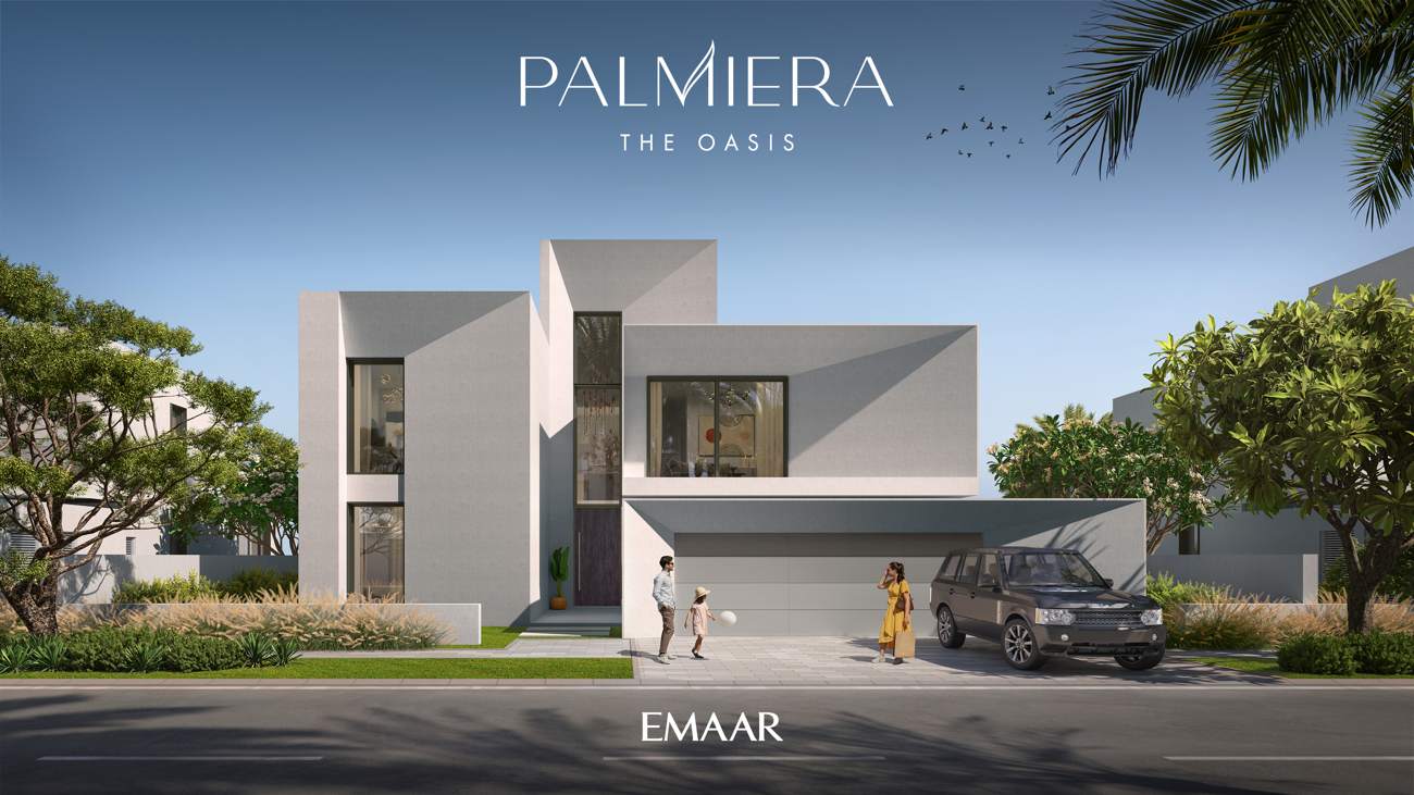 Palmiera chamfered villa front