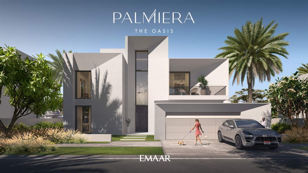 Palmiera chamfered villa street view